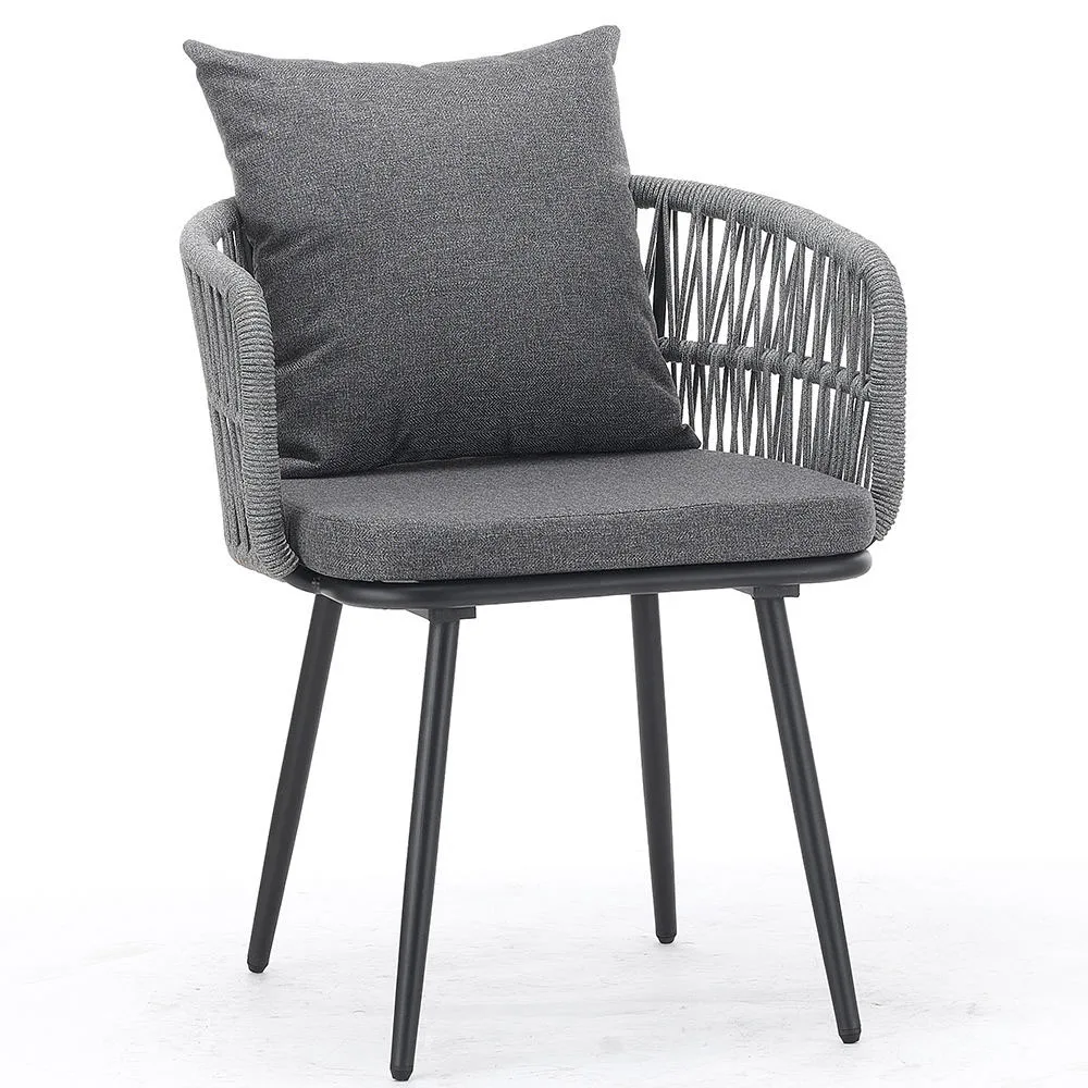 product wholesale modern rattan  metal frame waterproof weatherproof space saving outdoor dining chair for balcony  garden-1