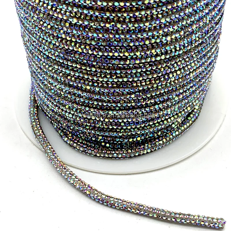 Factory Direct Sale 6 Lines 3mm Thickness Sapphire Blue Strass Rope ...