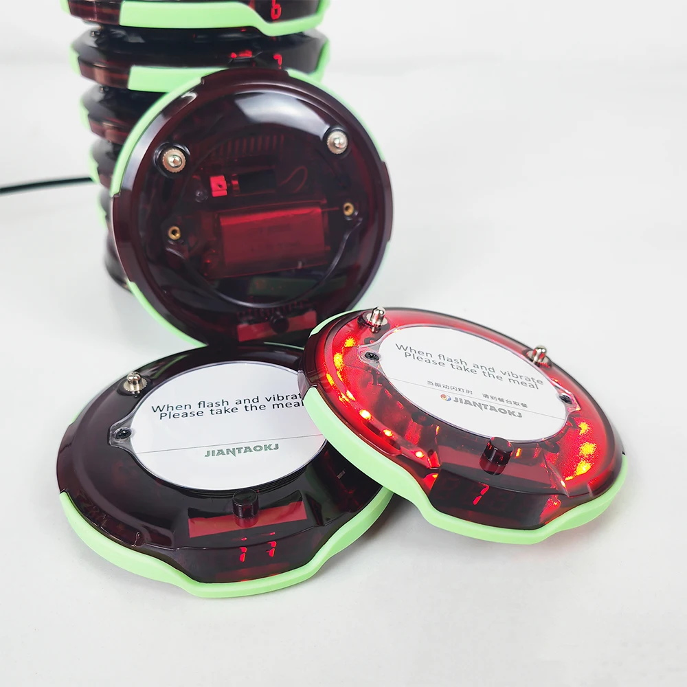 Jiantao Disc Waterproof Wireless Calling System Buzzer Vibration Pager for Restaurant Cafe