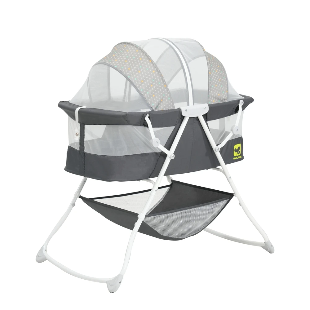 P759F Cool Baby One Hand Folding Baby Bassinet With Large Integrated Storage