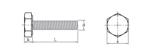 product wholesale pricing external hexagon head bolt metric machine thread hex nails brass hexagon full thread screw m5 m6 m8 m10 m12-59