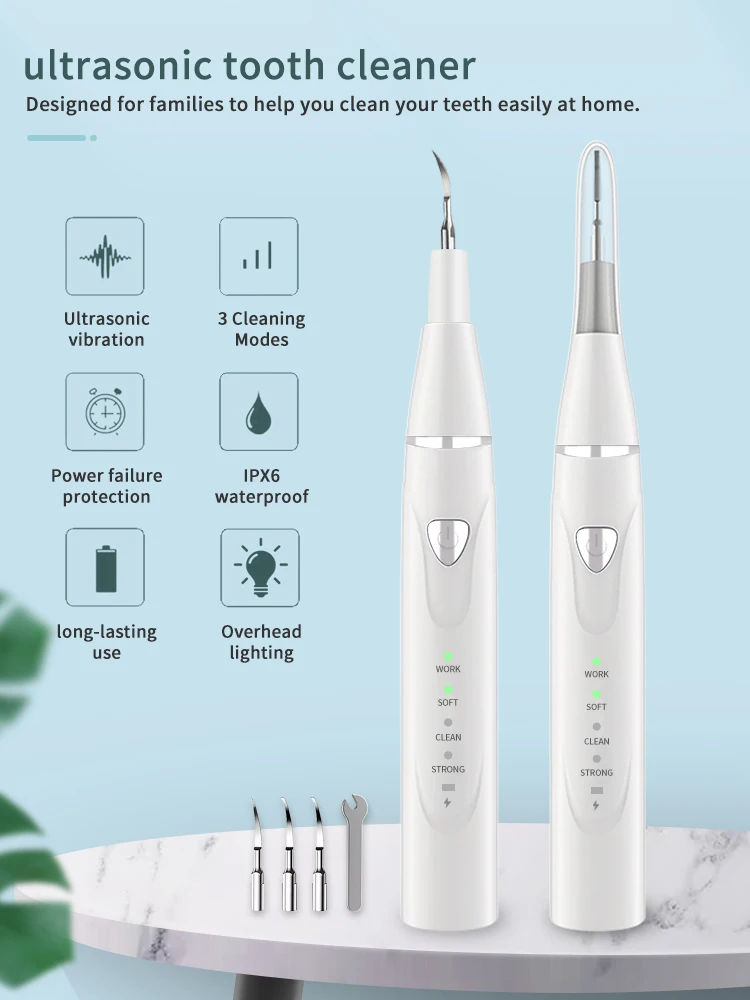 Ultrasonic Teeth Tooth Cleaner Sonic Electric Dental Scaler Oral ...