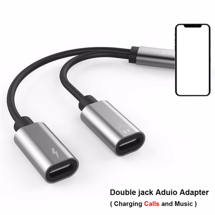 2 en 1 Double Prise Casque Adaptateur diviseur Double Adaptateur écouteur convertisseur Audio Charge Charge appelant télécommande pour iPhone X XS Max XR 7 8 Plus Ipad Pro iOS 12 