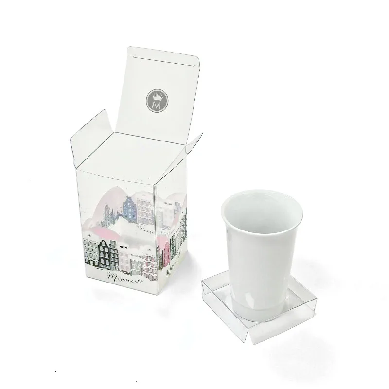 Plastic Mugs - Clear Square Coffee Mugs