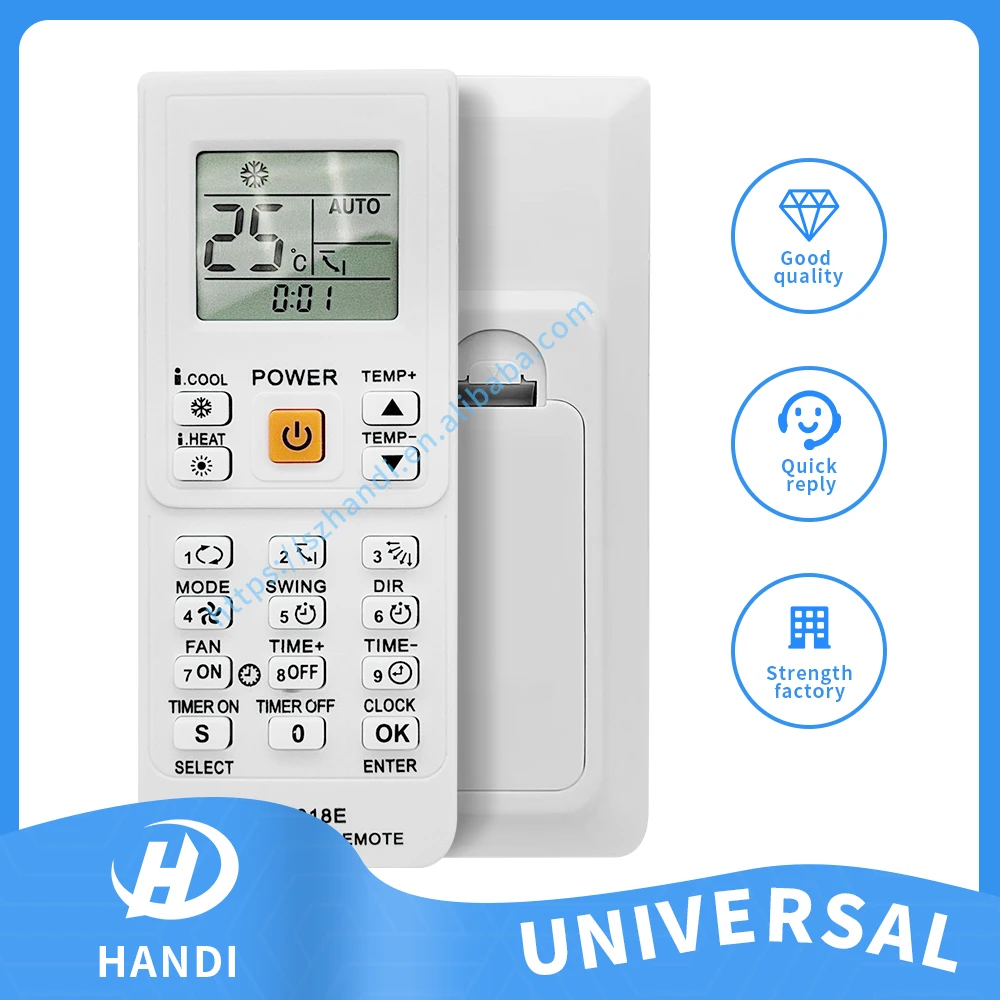 Universal AC Remote Control KT-9018E for LG, Panasonic, Daikin, GREE, SHARP