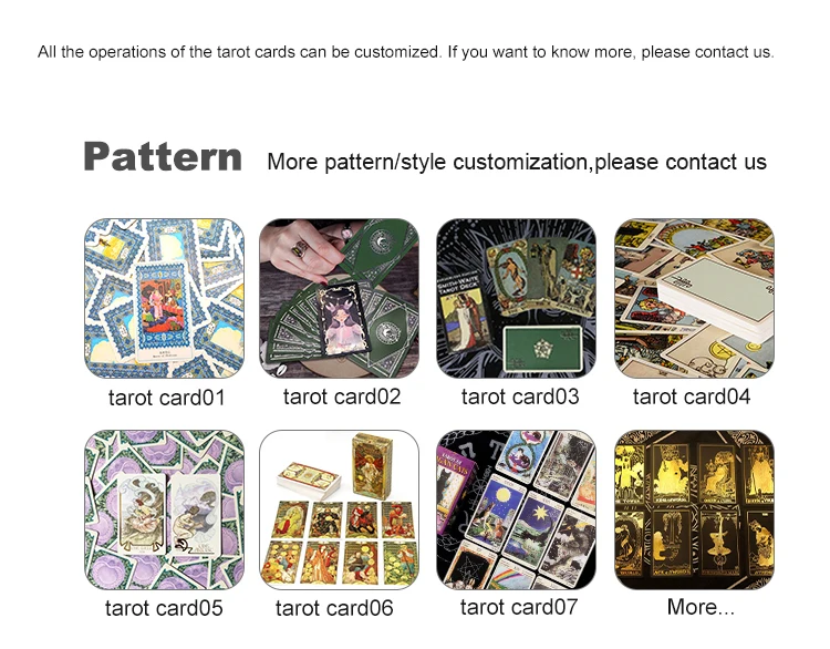 Custom Printing With Manual Book Tarot Card Deck Gold Foil Black Full