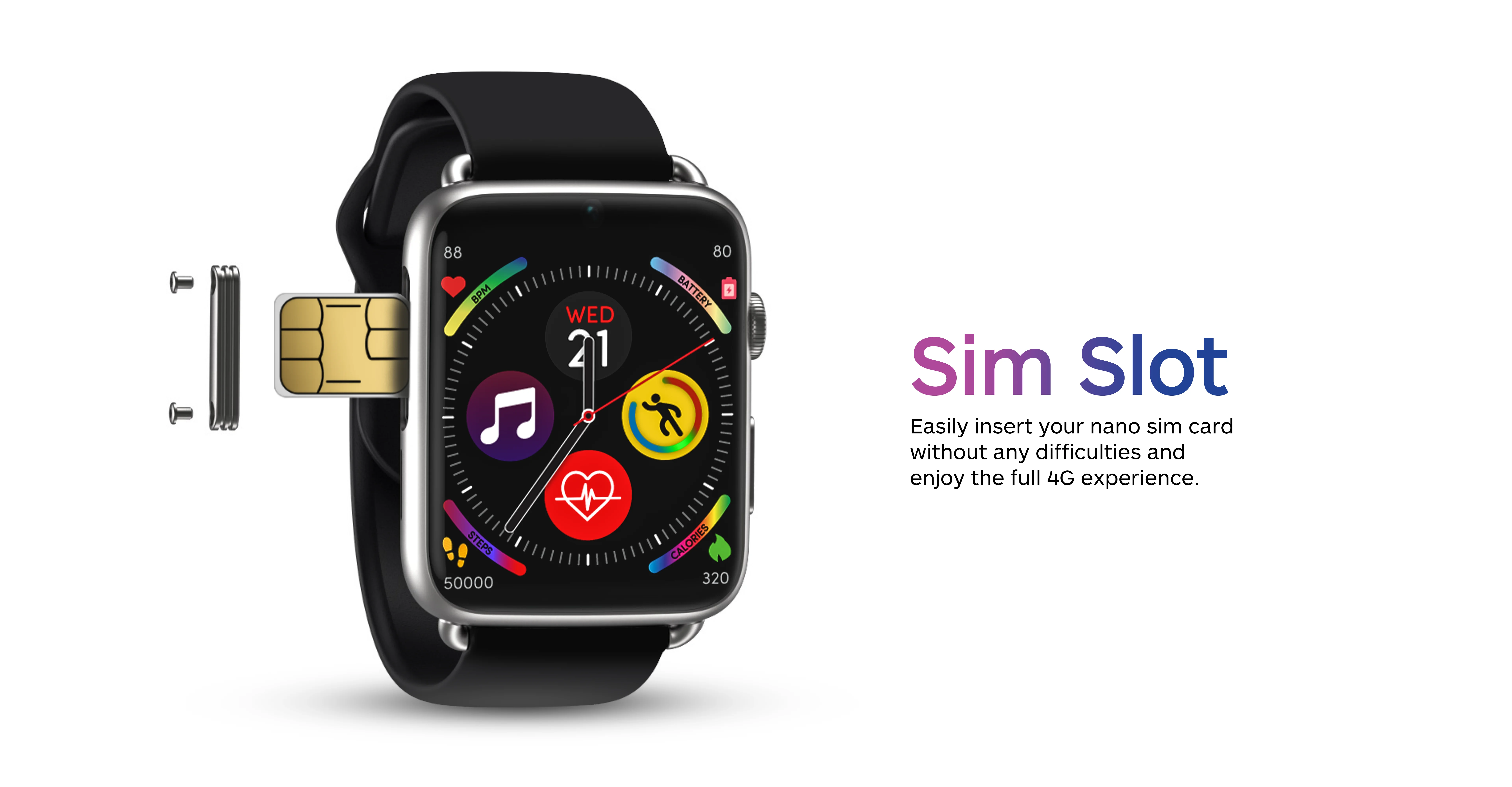 New Sim Card Built Programmable 4g Smart Watch DM20 With Voice Sending and Wifi Connect
