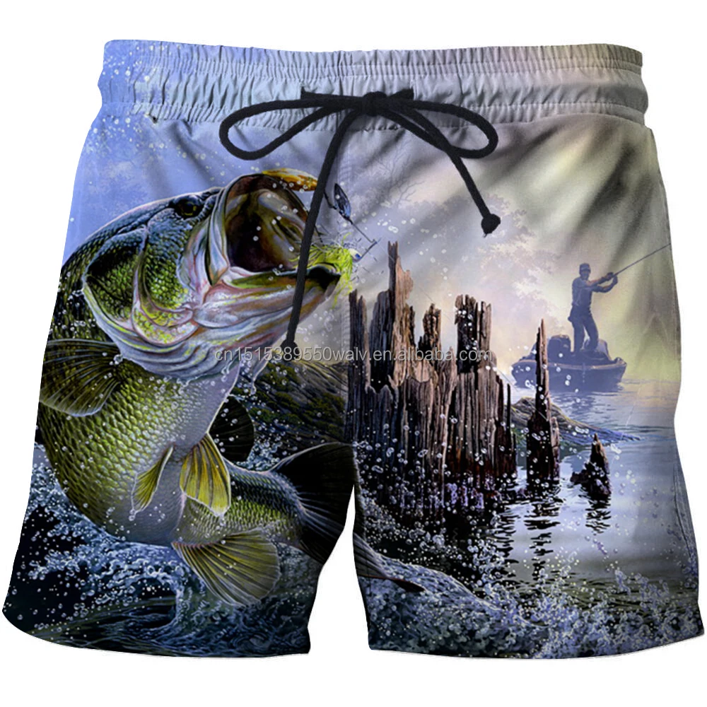 pantaloncini da surf casual sportivi con stampa completa oem pantaloncini da spiaggia ad asciugatura rapida in poliestere pantaloncini da pesca elasticizzati a 4 vie per695_voghion.com
