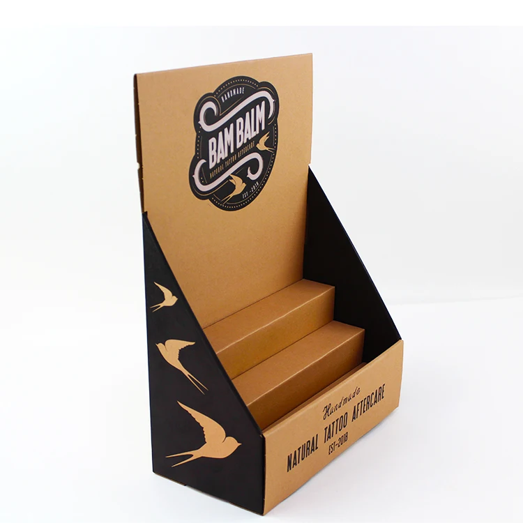 Custom Small and Middle Packaging CDU Kraft Paper Floor Counter Display Stand Box
