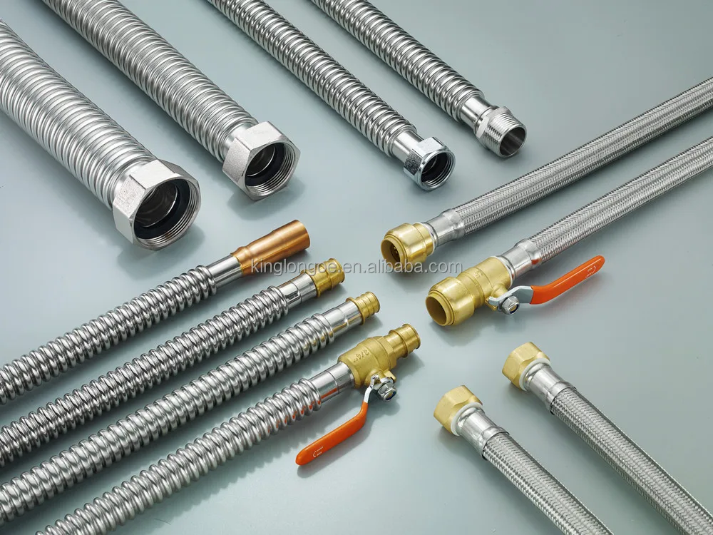33. Extensible 1/2  3/4 SUS304 316 Ss Corrugated Yellow Stainless Steel  Tube Water Heater Flexible Gas Hose Corrugated