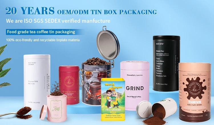 Custom Portable Travel Tea Tin Canister Coffee Sugar Storage Jar Airtight Sealed Kitchen Condiment Container Empty AluminumTins details