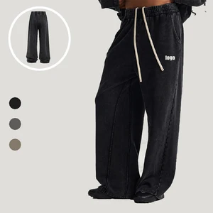 Wholesales 100% Cotton Loose Fit Vintage Track Baggy Jogger Pants Sweatpants