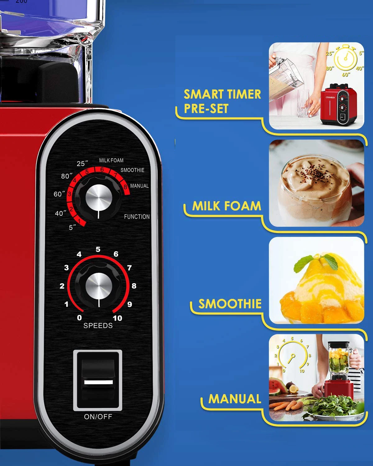 Высококачественный коммерческий кухонный комбайн 1800 Вт, Электрический блендер, миксер, дробилка льда для продажи