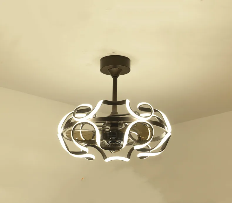 Modern design fan lights LED lamp in remote control aluminum LED Ceiling Fan Light