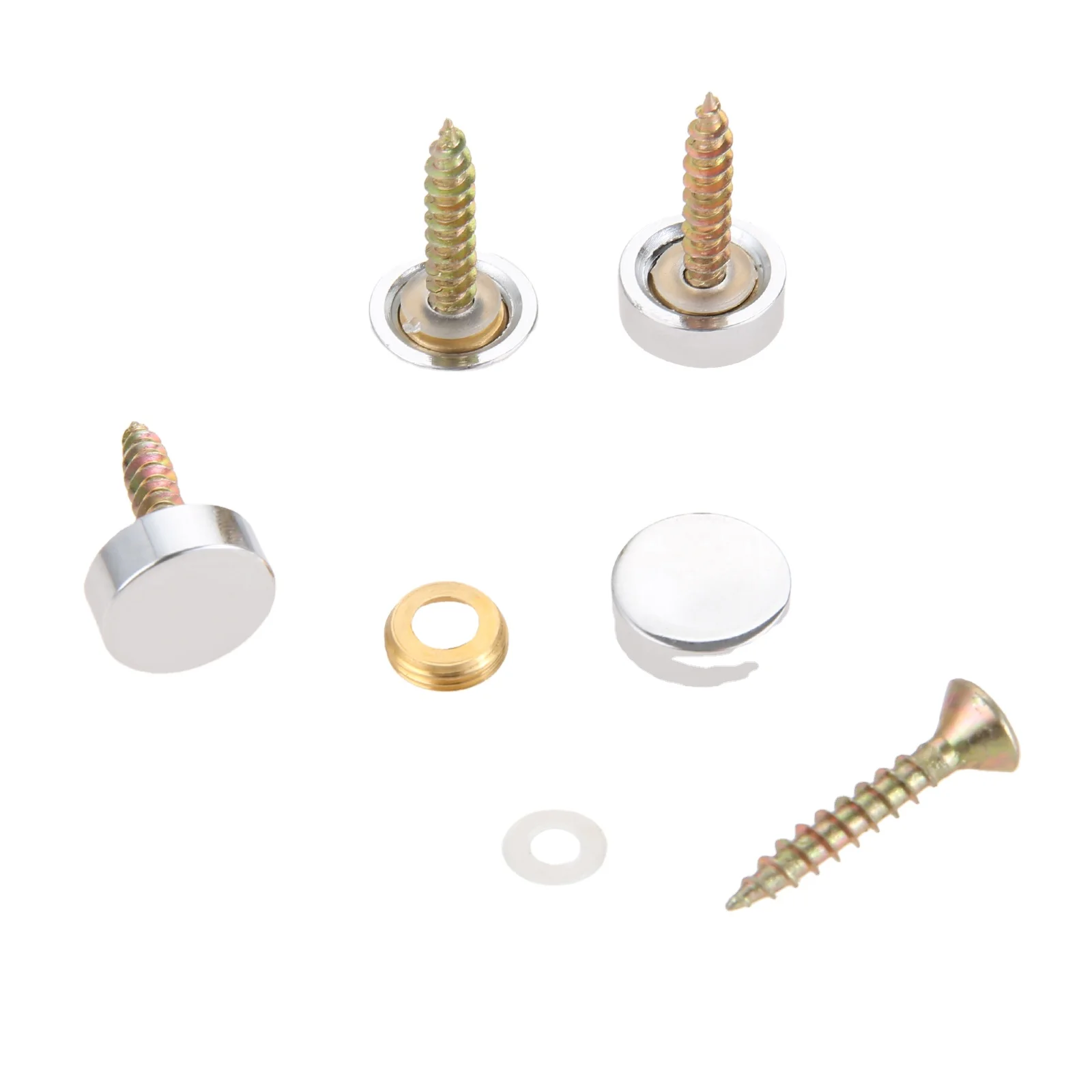 Mingkeerda Mirror Screws Cap Fasteners Screws Chrome-Shiny Decorative