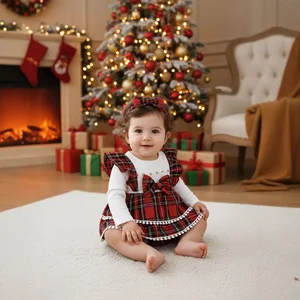 Border Baby Girl Long Sleeve Casual Solid Knee-length A-line Eco-friendly Winter Dress Cute Design