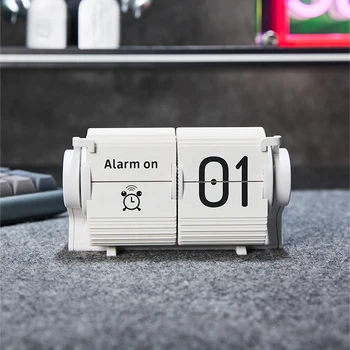 Creative Timing Alarm Clock, Desktop Multi-functional Page-turning Clock, Intelligent Automatic Calendar Page-turning Clock