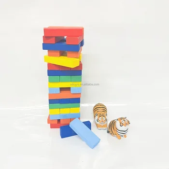 Wood Digital Children's Layer Stacking Blocks Learning Stacking Height Wooden Building Blocks Stacked High Leisure Wooden Toys