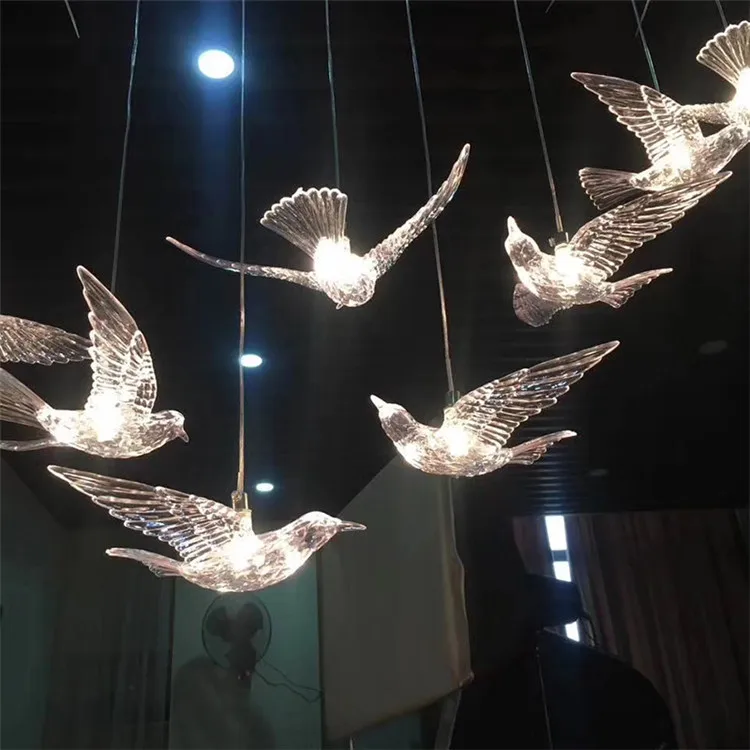 Wholesale Wholesale Acrylic Light Wedding Hanging Ornament Ceiling luminous flying bird chandelier From m.alibaba.com