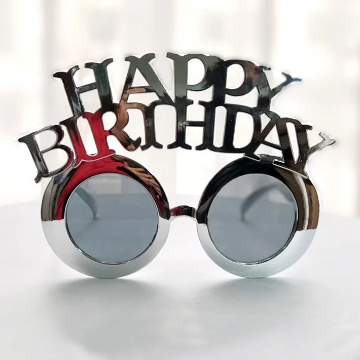 Silver Foil Party Fun Photo Prop Glasses