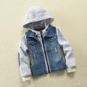 Custom Boys Jackets Spring and Autumn New Children's Clothing Boys' Denim Jacket Hooded Denim Jacket Clothes for Kids
