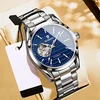1 Silver Case Blue Dial Silver Strap