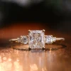 Anillo de oro macizo de 14k con diamante de laboratorio