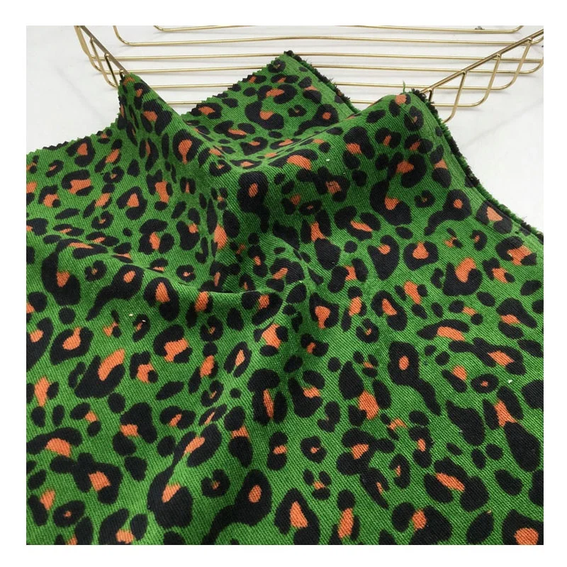 Customized Digital Printed Leopard Print Corduroy Fabric