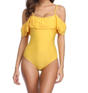 Wholesale One Piece Swimsuit Women Bathing Suits Swimwear With Ruffles