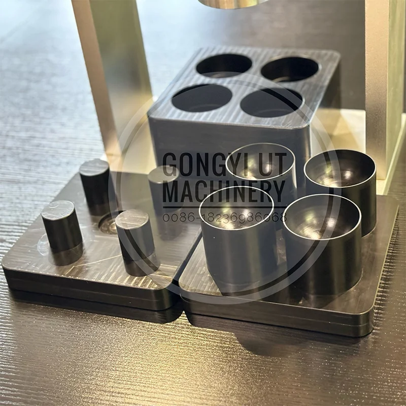Small low cost bath bomb pressing machine for the production and processing of salt bath balls.
