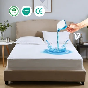 Cooling Gel Mattress Protector 100% Polyester Waterproof Bed Cover for Hot Weather Breathable Plain Style Home Use