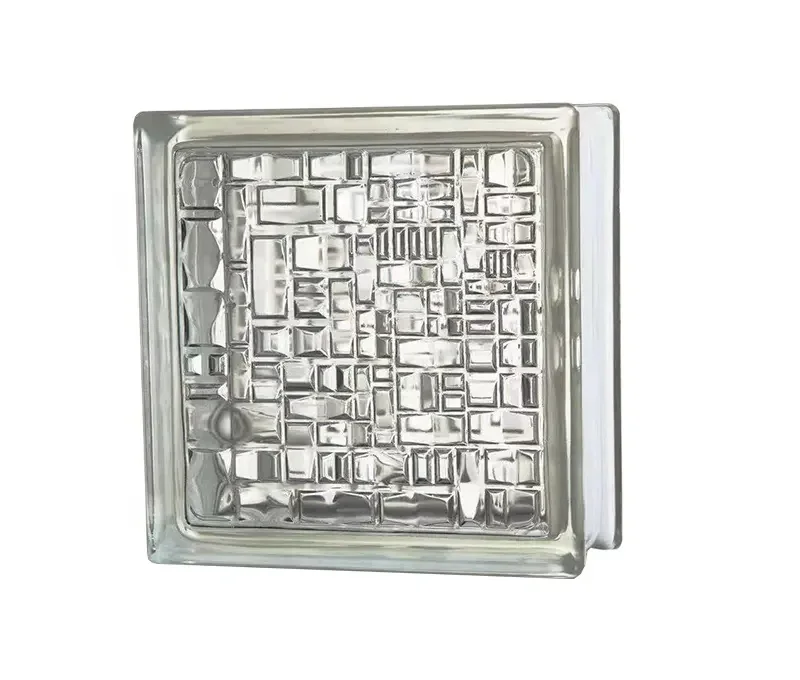 8"*8"*3" Cloudy/Parallel/Wave Pattern Decorative Building Craft Clear Transparent Crystal Hollow Glass Brick Block Wholesale