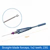 Pinze a membrana dritte, 1x2 denti, 23G