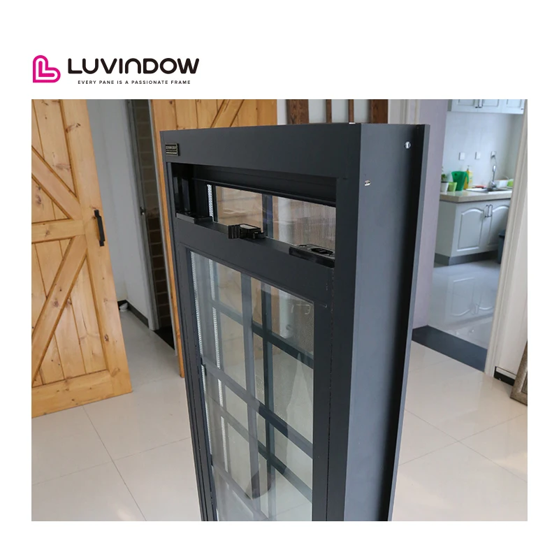 Factory Direct Black Hurricane Impact Aluminium Single Hung Windows Swing Style Casement Windows for Villa Aluminum Alloy Frame