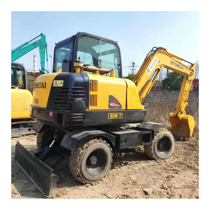 Used Excavator HYUNDAI R60W-7 ROBEX 60W-7 6 Tons Hydraulic Crawler Digger  Original Korea hyundai 210w-7 375lc-7h