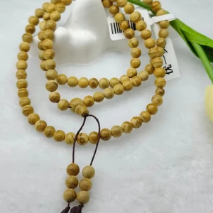 7mm Retro Buddhist Mara Buddha Prayer Beaded Necklace  Natural Agarwood Buddha Bead Multi Layer Bracelet