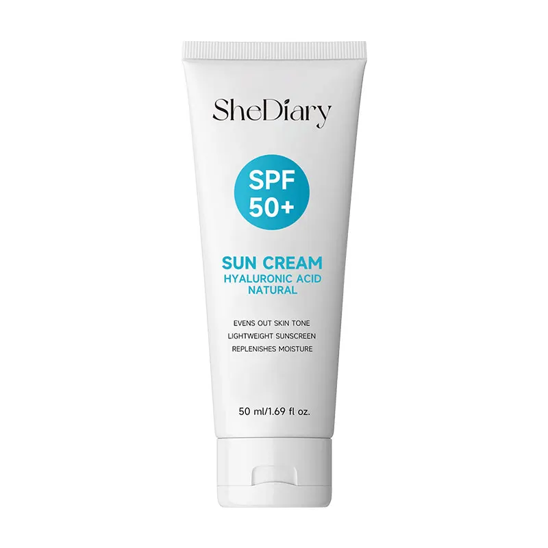 OEM  Custom Label  Light Weight Spf 50 Natural Hyaluronic Acid Moisturizing  Anti-Aging Sun Cream