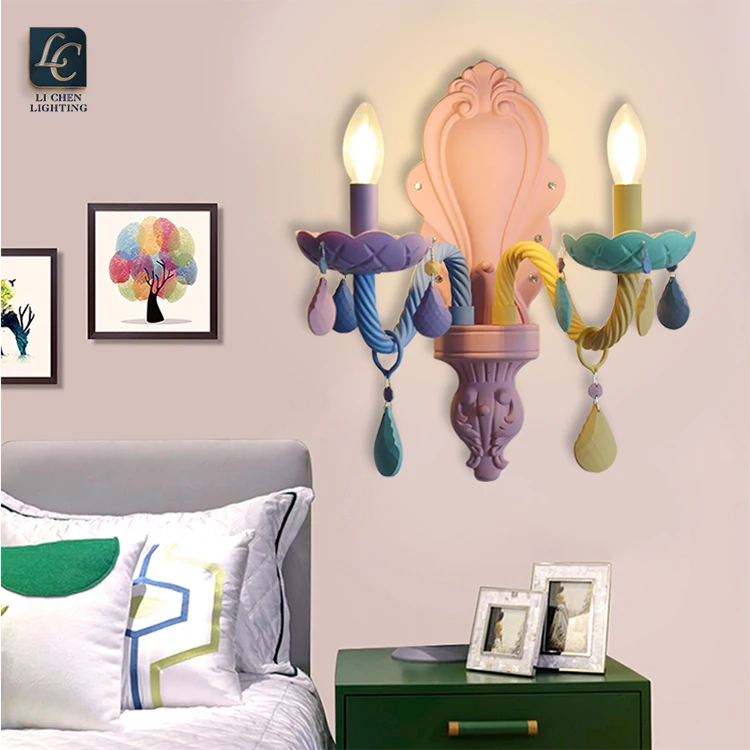 W0048-2 Modern Style Indoor Decoration Living Room Bedroom Child Room Glass LED Wall Lamp