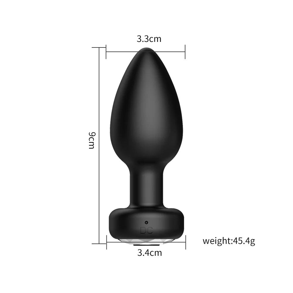Amoura anal plug vibrator with remote control, waterproof silicone design