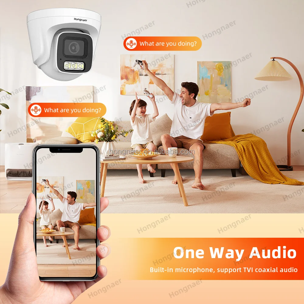 Hongnaer 5MP Home AHD Coaxial Audio Video Monitor Surveil Security Camera Kit System Analog DVR 16 Channel CCTV Camera System