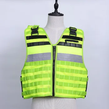 Fluorescent Life Vest - Adjustable Strap Reflective Life Vest - US Oversized Breathable Fluorescent Vest