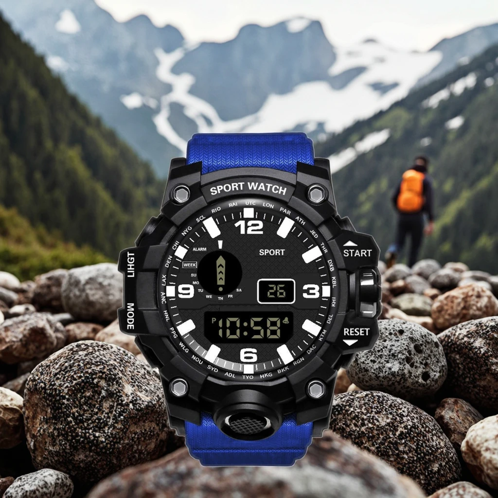 Men's Luxury LED Digital Sport Watches Multifunction Fitness Electronic  Chronograph Clock 40mm Hand Dial Display Alarm Perfect