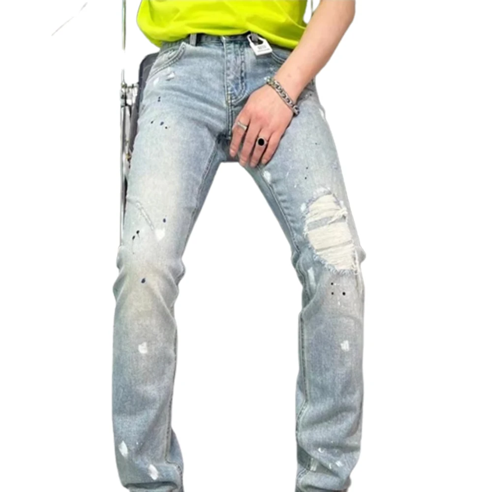 Men's Fashion Jeans Vintage Skinny Jeans Men Stacked Denim High Quality Stretch Men Jeans