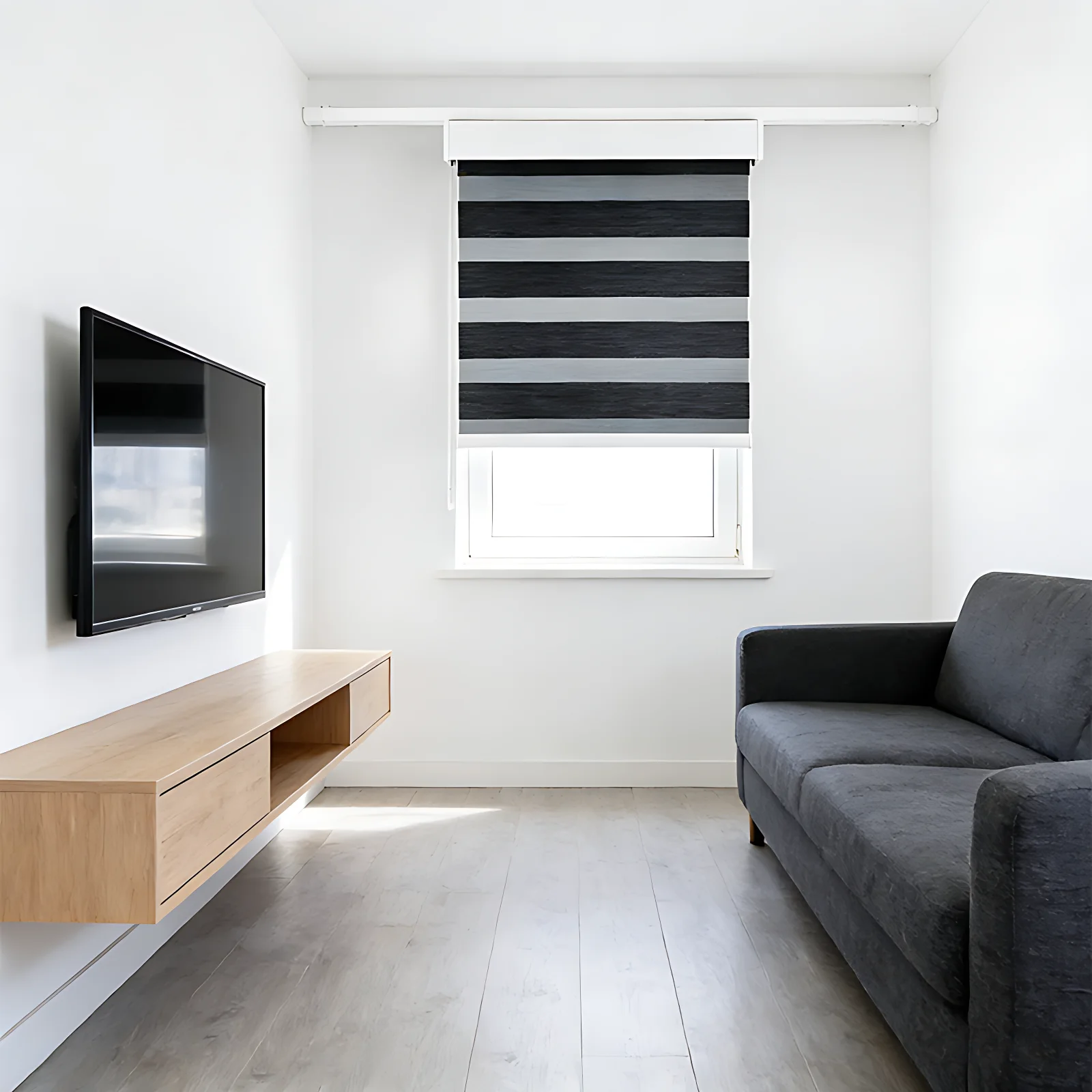 Custom Size Handmade UV Blocking Zebra Shades Dual Layer Sheer & Opaque Roller Shade for Living Room Bedroom Office Everyday Use