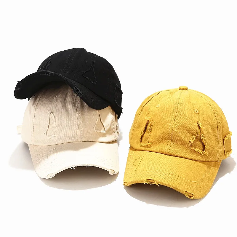 Plain Distressed Baseball Cap 