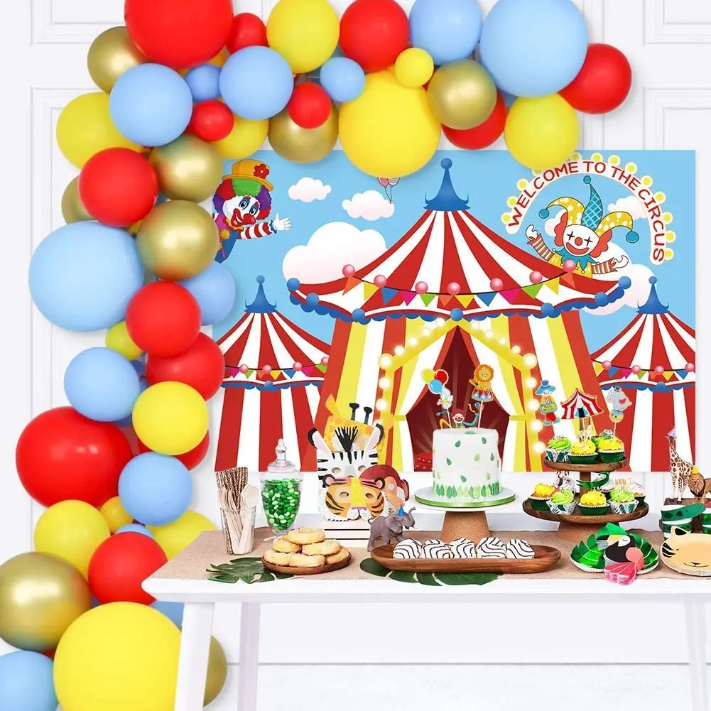 Ballon de cirque de carnaval rouge, bleu et jaune, costume de confettis,  cadeau de bébé, fête d'anniversaire pour garçon, 120 pièces - AliExpress