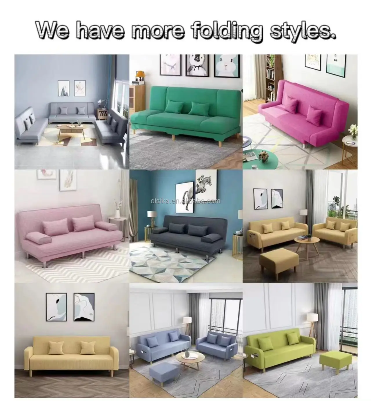 L017cheap Simple Sofa Furniture High Density Sponge Cloth Sofa Bed