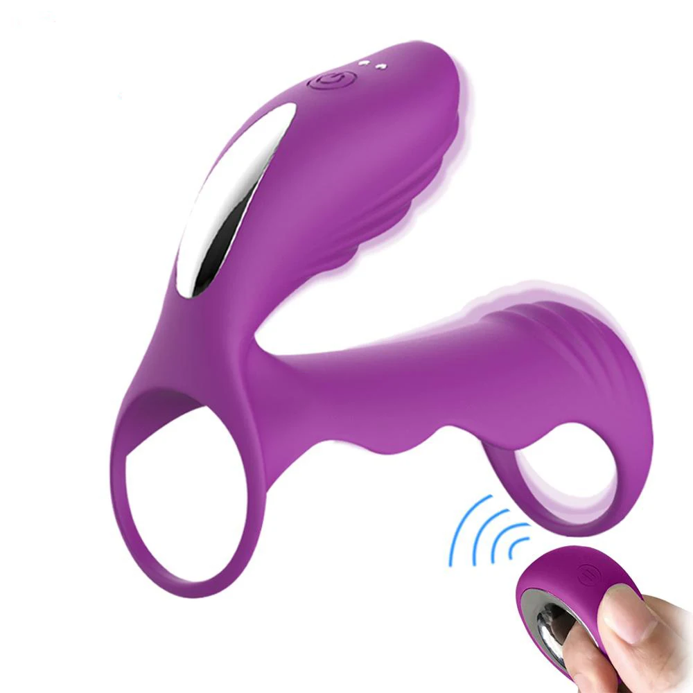 New Vibrating Silicone Cock Ring Delay Ejaculation G Spot Stimulator  Clitoris Massager Sex Toys With Remote Control