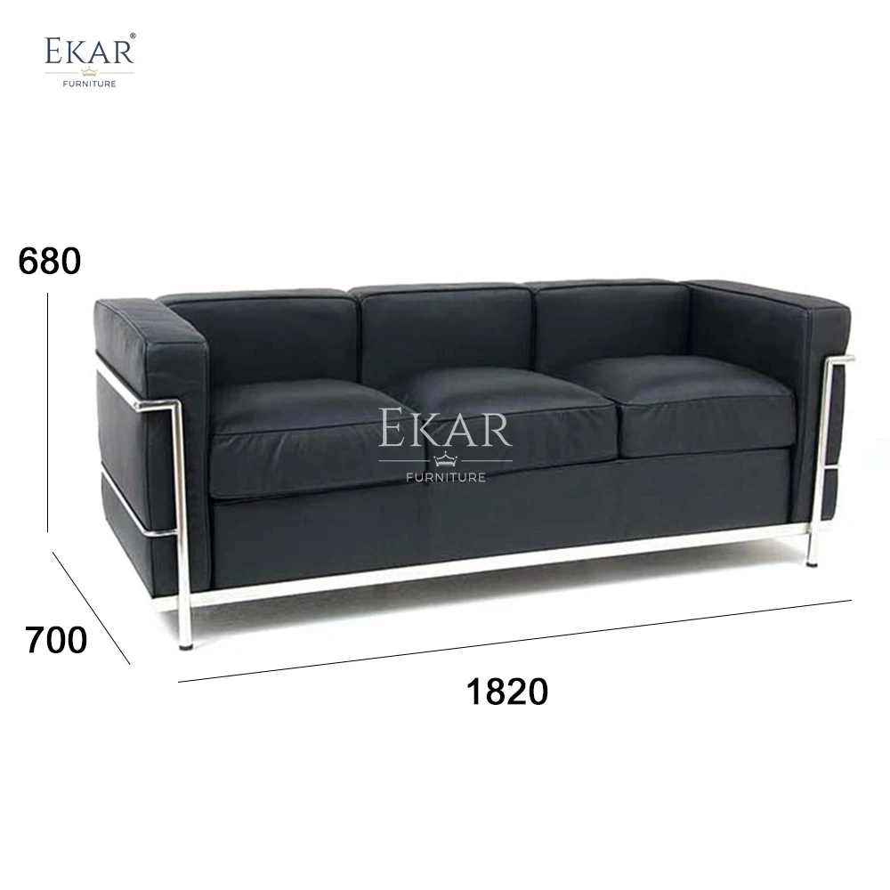 product contemporary three seat contemporary stainless steel pu sectional sofa hotels halls villas apartments schools hospitals living-66