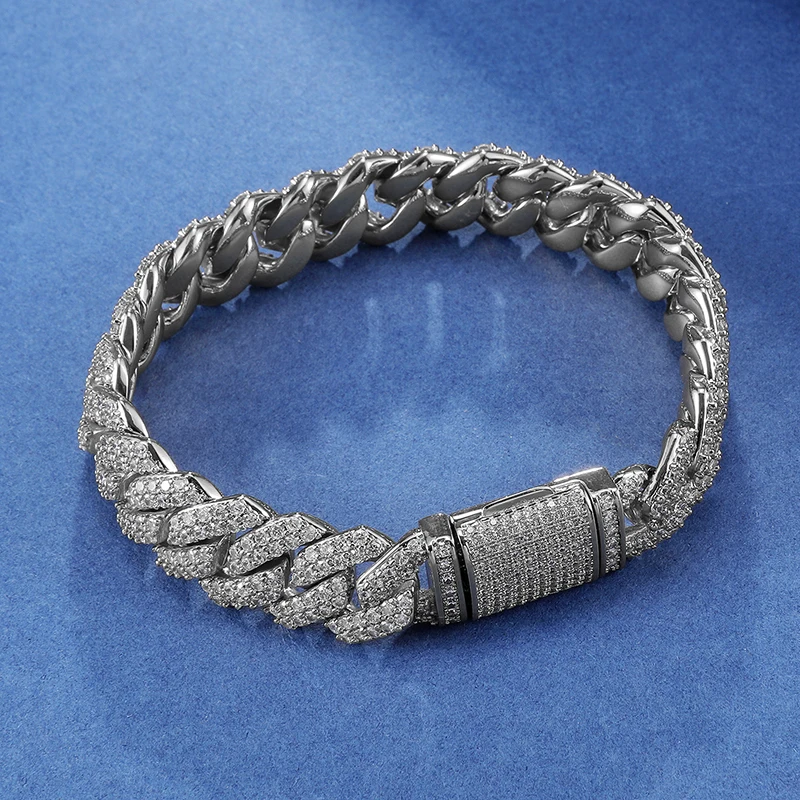 CRAFTDLondon クラフトロンドン PRONG LINK ICED CUBAN BRACELET Prong Link Iced Cuban Bracelet (Gold) 8mm